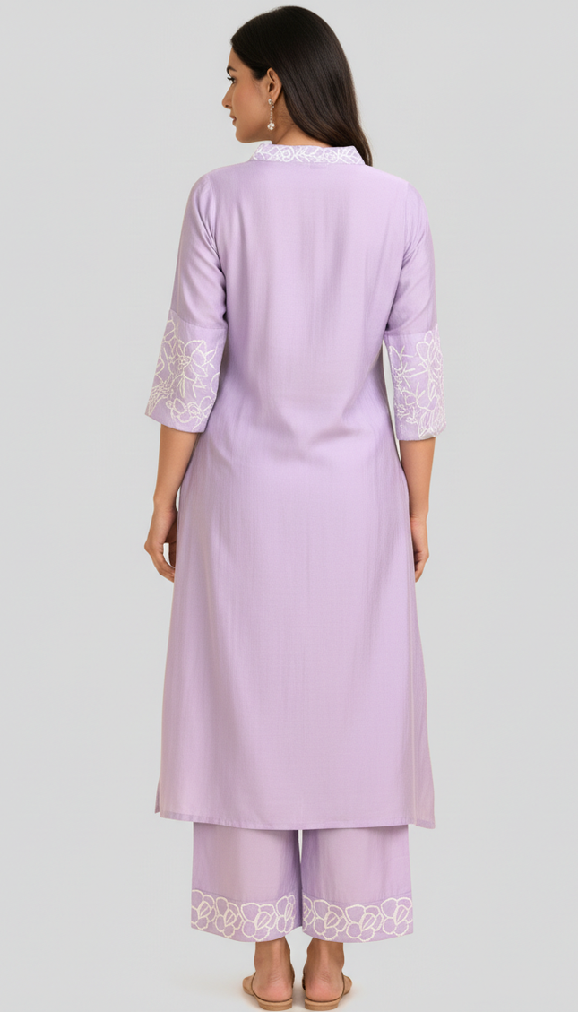 Light Pink Vatican Silk Printed Co-Ord Set For Women|K1_2