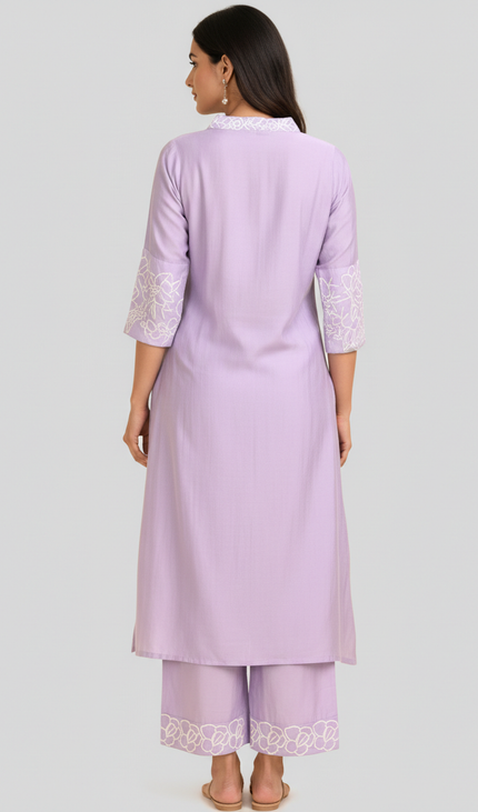 Light Pink Vatican Silk Printed Co-Ord Set For Women|K1_2