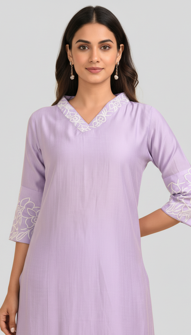 Light Pink Vatican Silk Printed Co-Ord Set For Women|K1_2