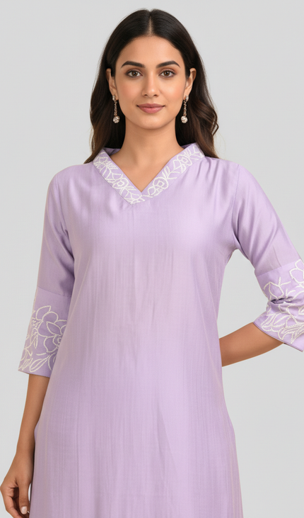 Light Pink Vatican Silk Printed Co-Ord Set For Women|K1_2