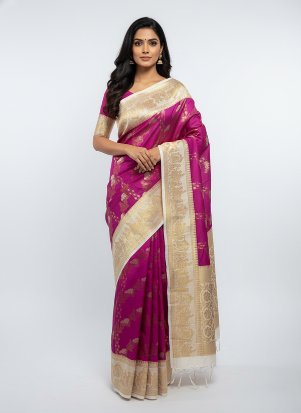 Semi silk Kanchipuram With Butta Design| AS-00133