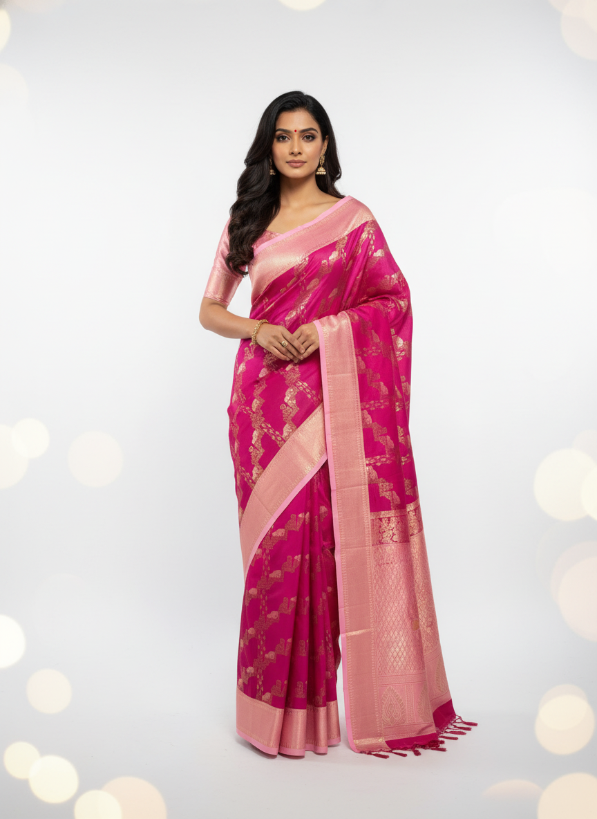 Semi silk Kanchipuram With Butta Design| AS-00133