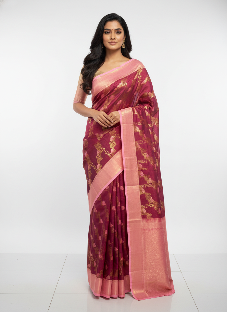 Semi silk Kanchipuram With Butta Design| AS-00133