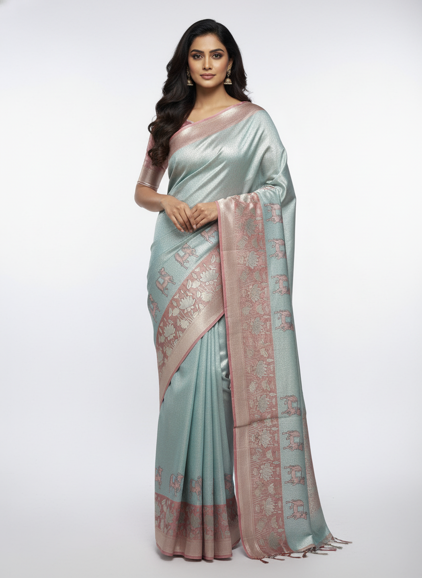 Semi silk Kanchipuram With Butta Design| AS-00135