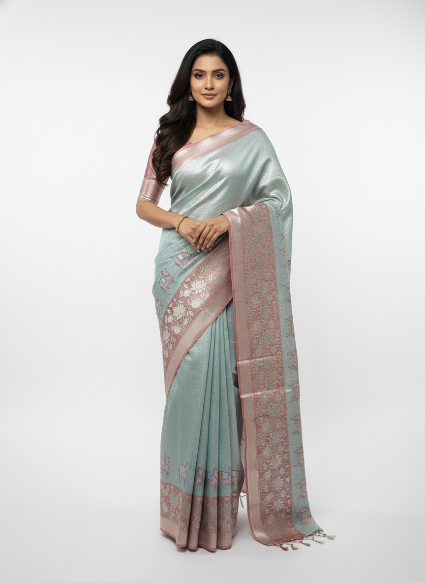 Semi silk Kanchipuram With Butta Design| AS-00135