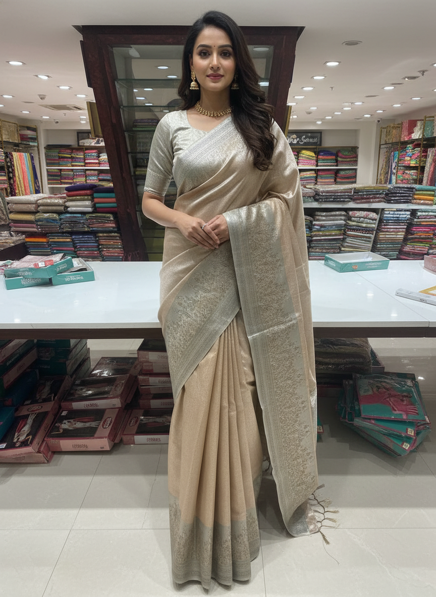 Pink Semi silk Kanchipuram With Butta Design| AS-00139