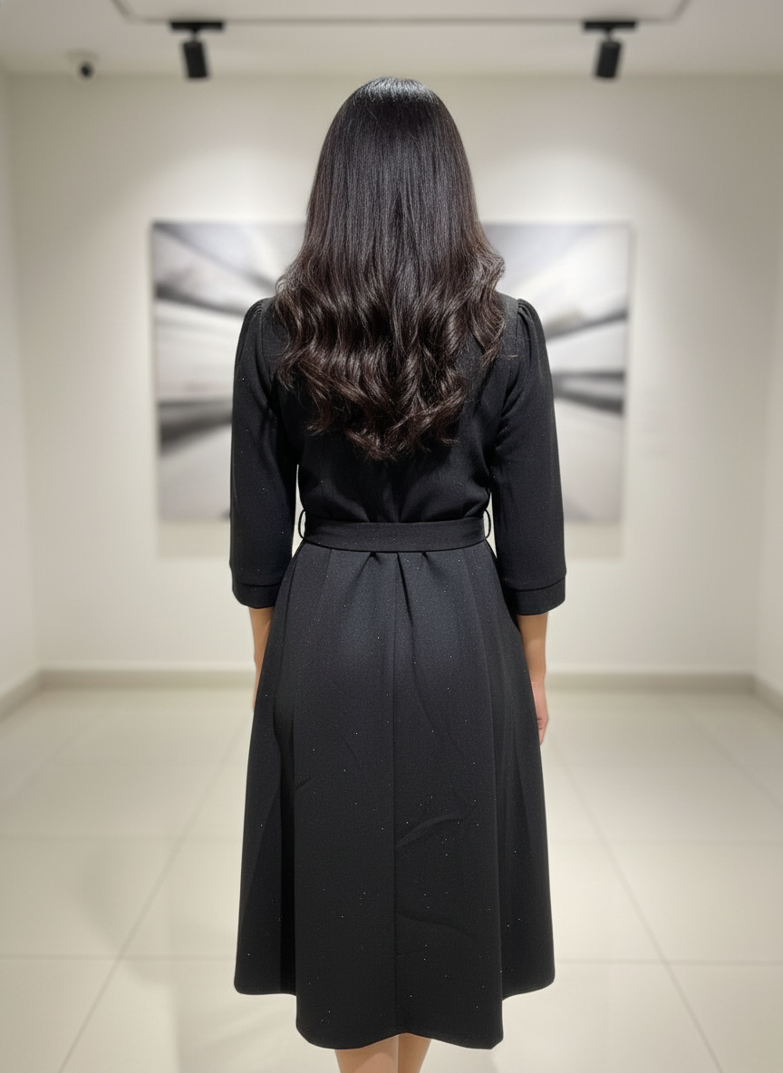 The Black comfort party frock| AS-00183