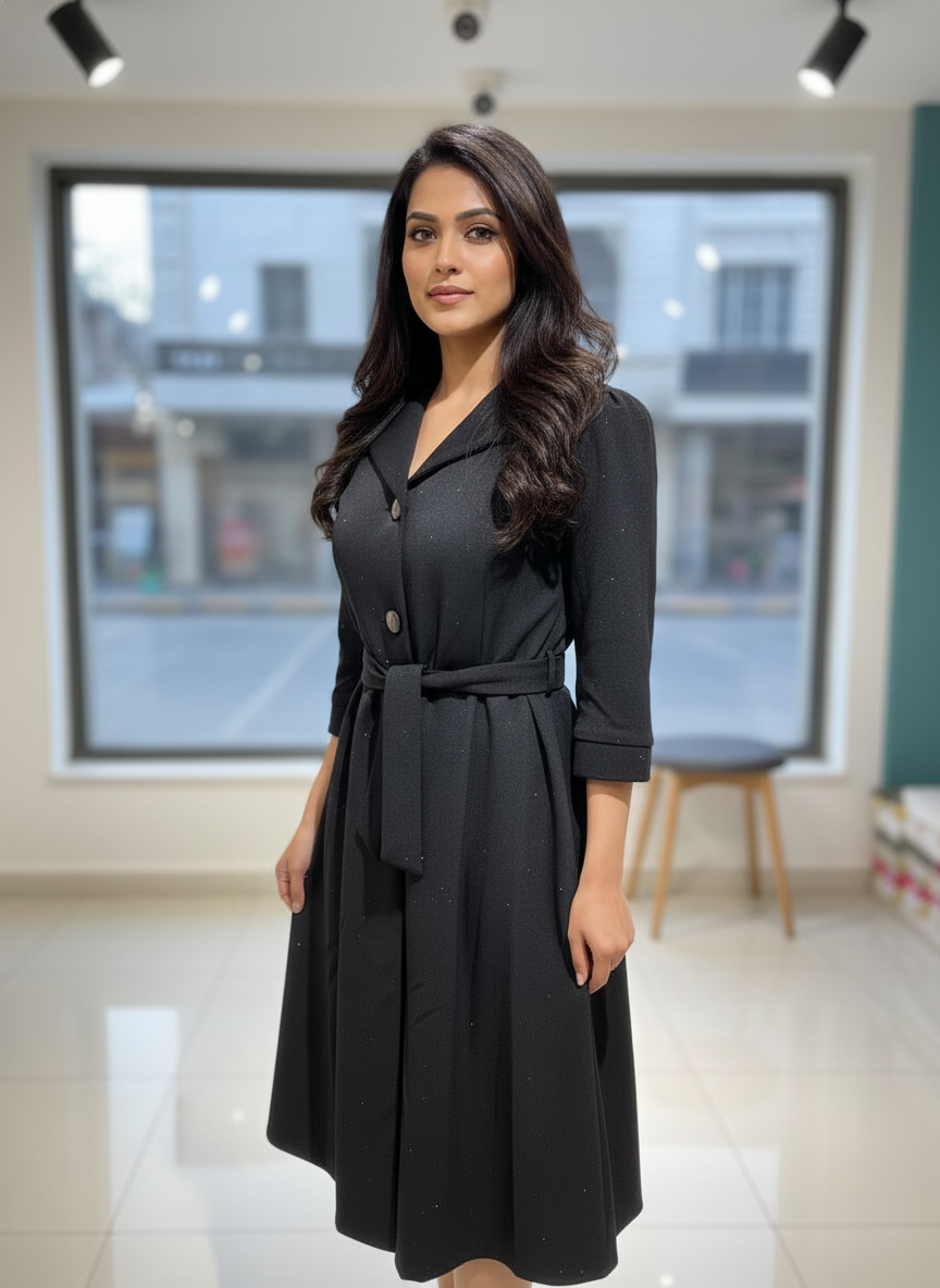 The Black comfort party frock| AS-00183