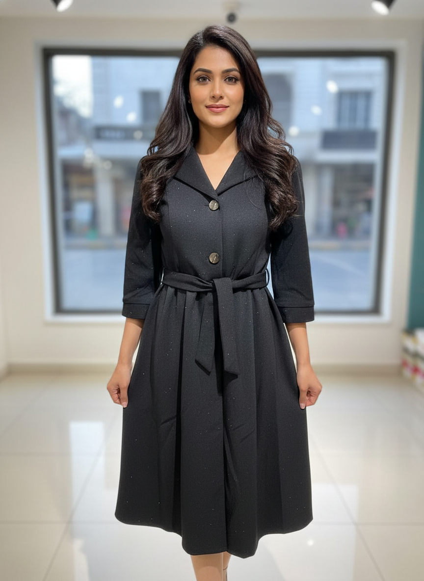 The Black comfort party frock| AS-00183