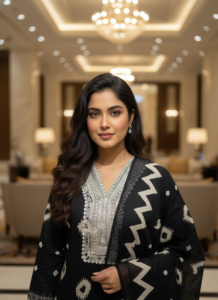 Black  printed straight cut kurta | AS-00181