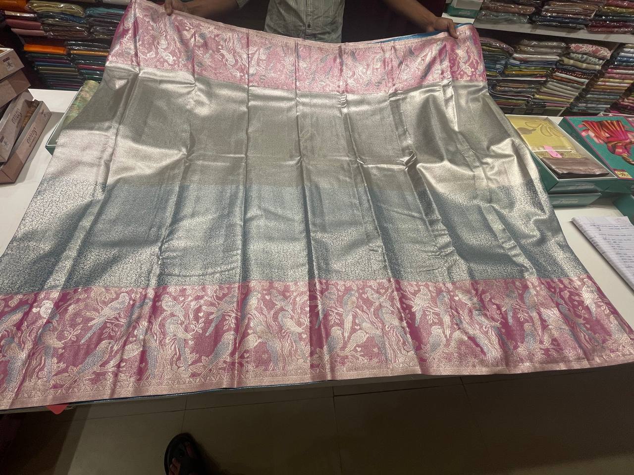 Blue Kanchipuram Silk Saree With Butta Design| AS-00147