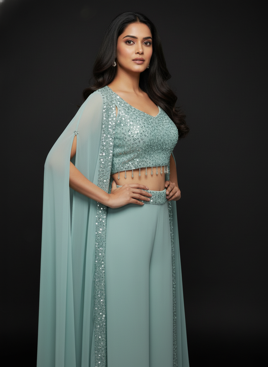 Peach  silk Palazzo Set With Dupatta| AS-00252