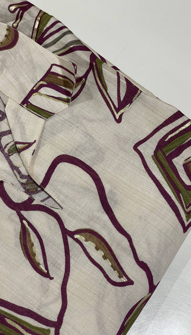 White and brown  Cotton Co-Ord Set For Women|K5_1