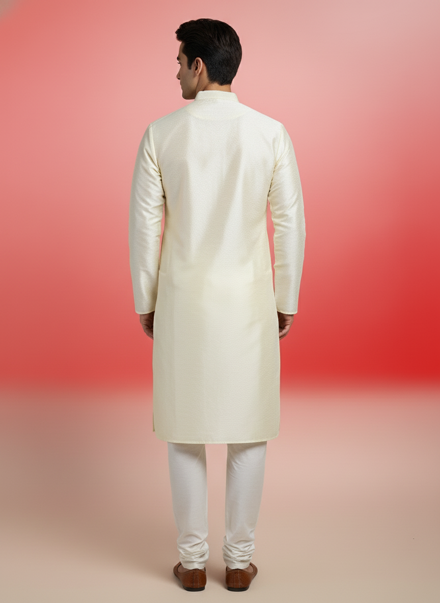 Cream Chikankari Kurta Set |AS-M07