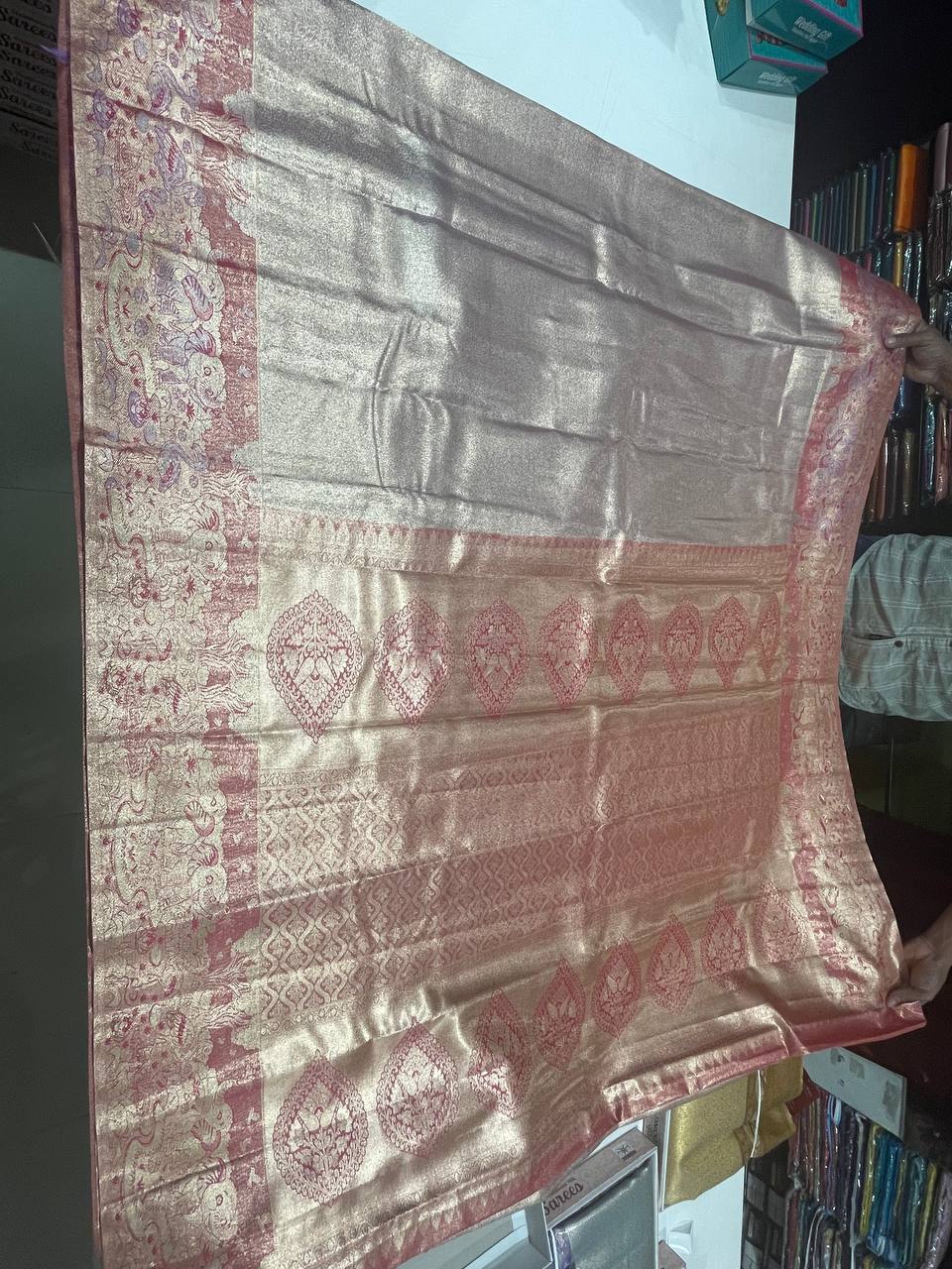 Beige  Kanchipuram Silk Saree With Butta Design| AS-00141