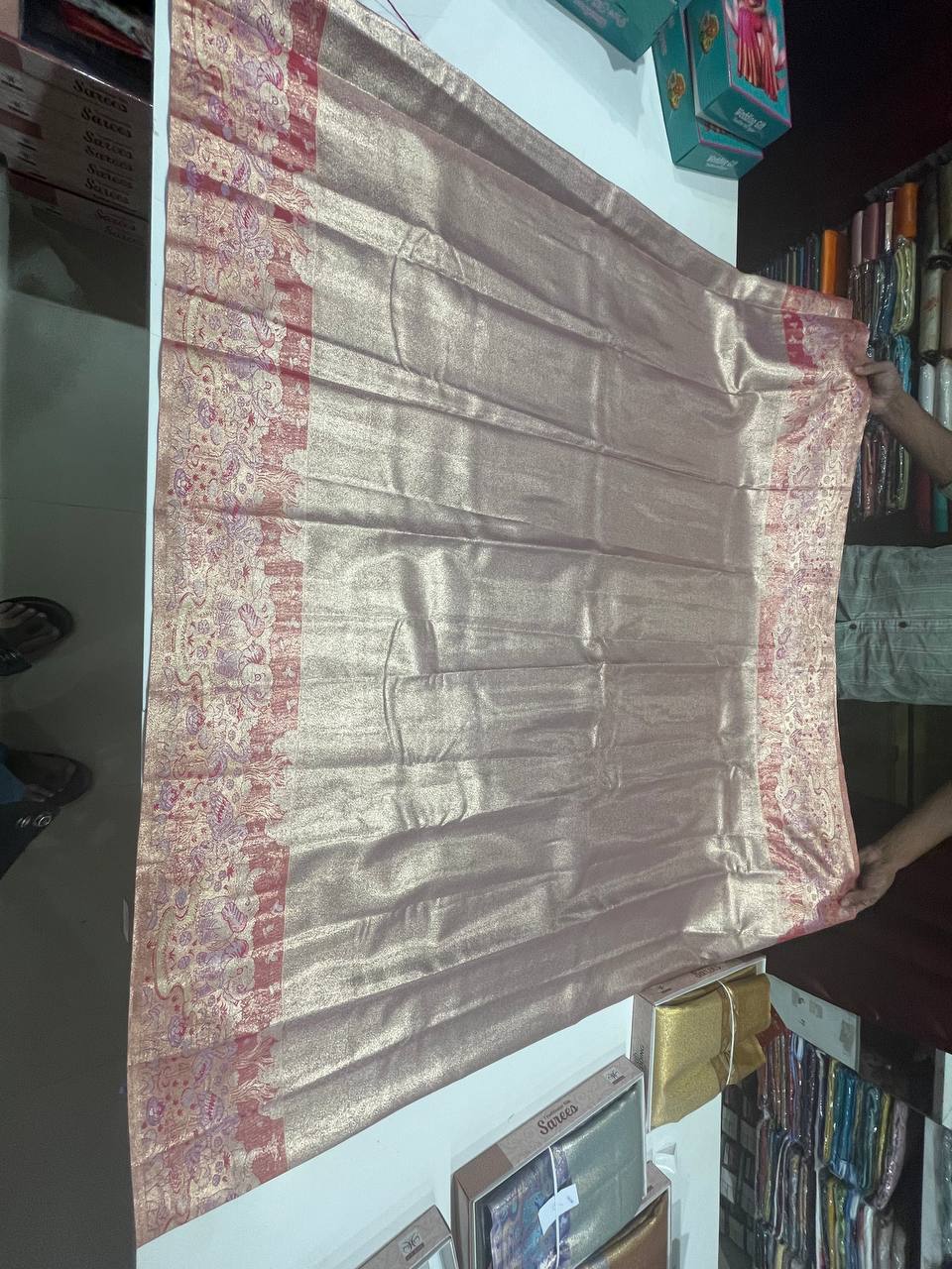 Beige  Kanchipuram Silk Saree With Butta Design| AS-00141