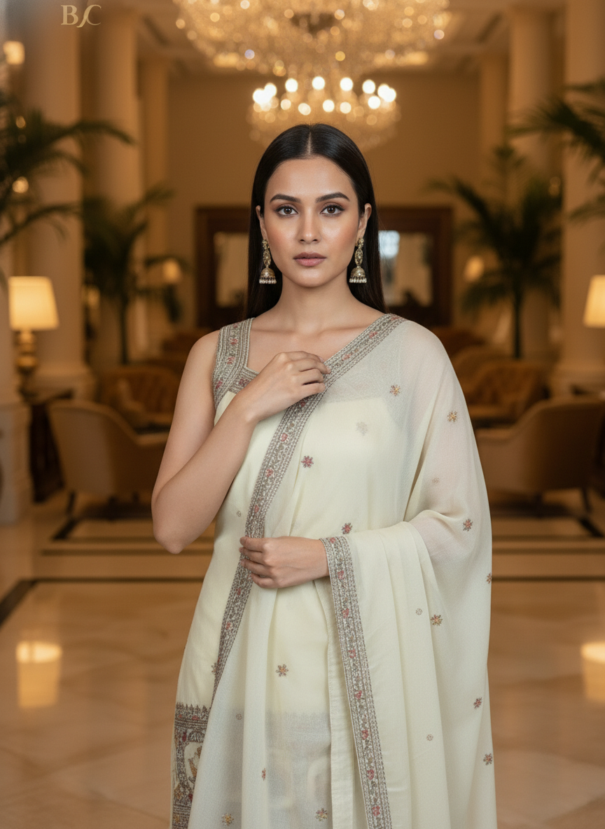 Light Blue silk Palazzo Set With Dupatta| AS-00251