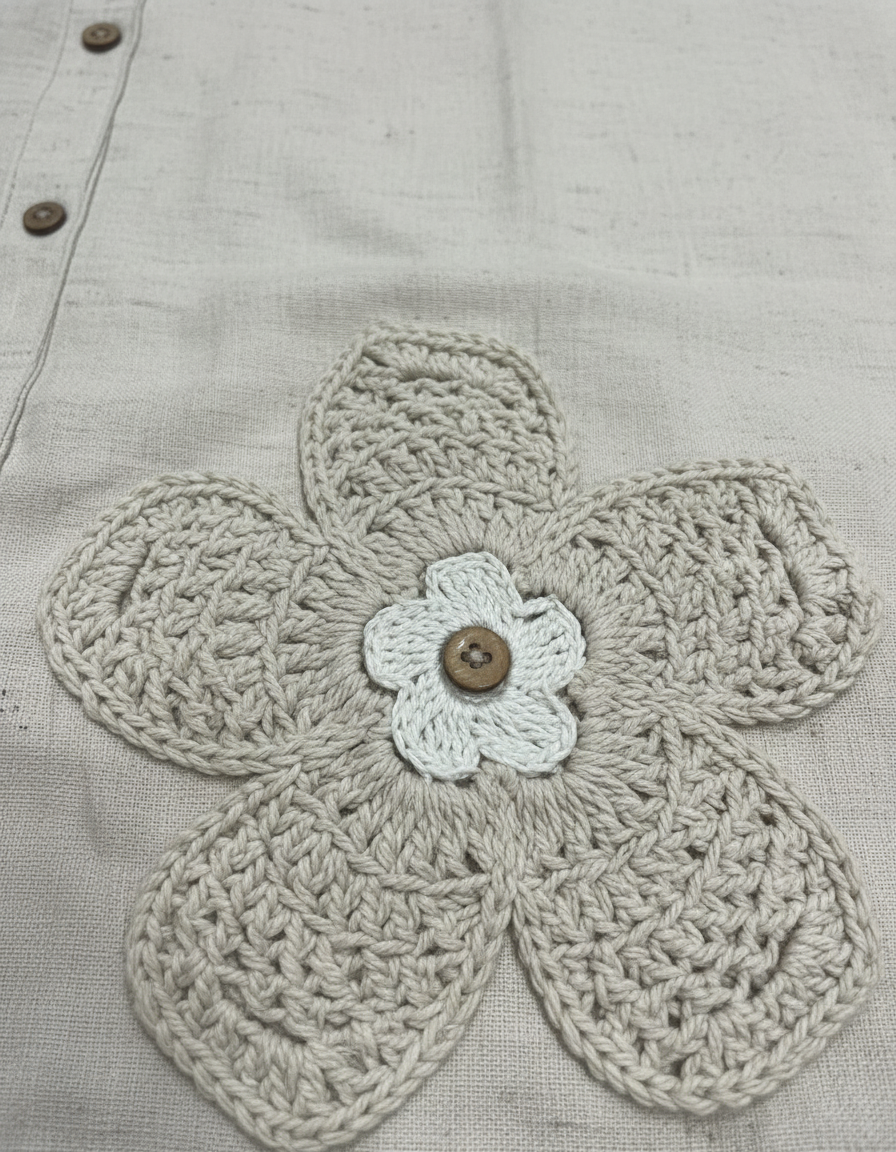 Cream New Summer Cotton Regular Fit Top|AS-00165