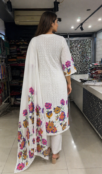 Pure Cotton Embroidery  Churidar set| SC32_2
