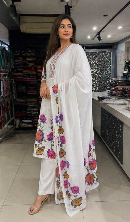 Pure Cotton Embroidery  Churidar set| SC32_2