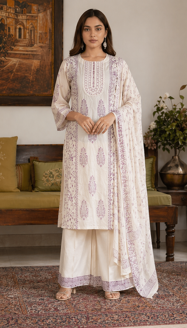 Pure Cotton Embroidery Churidar set| SC32_1