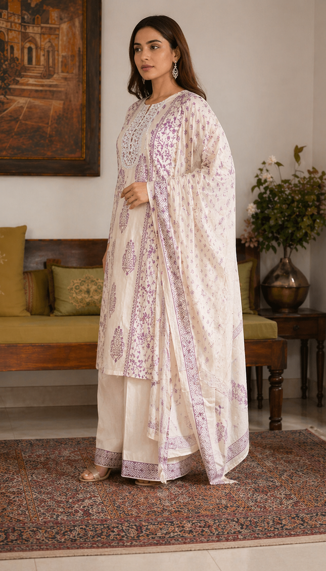 Pure Cotton Embroidery Churidar set| SC32_1