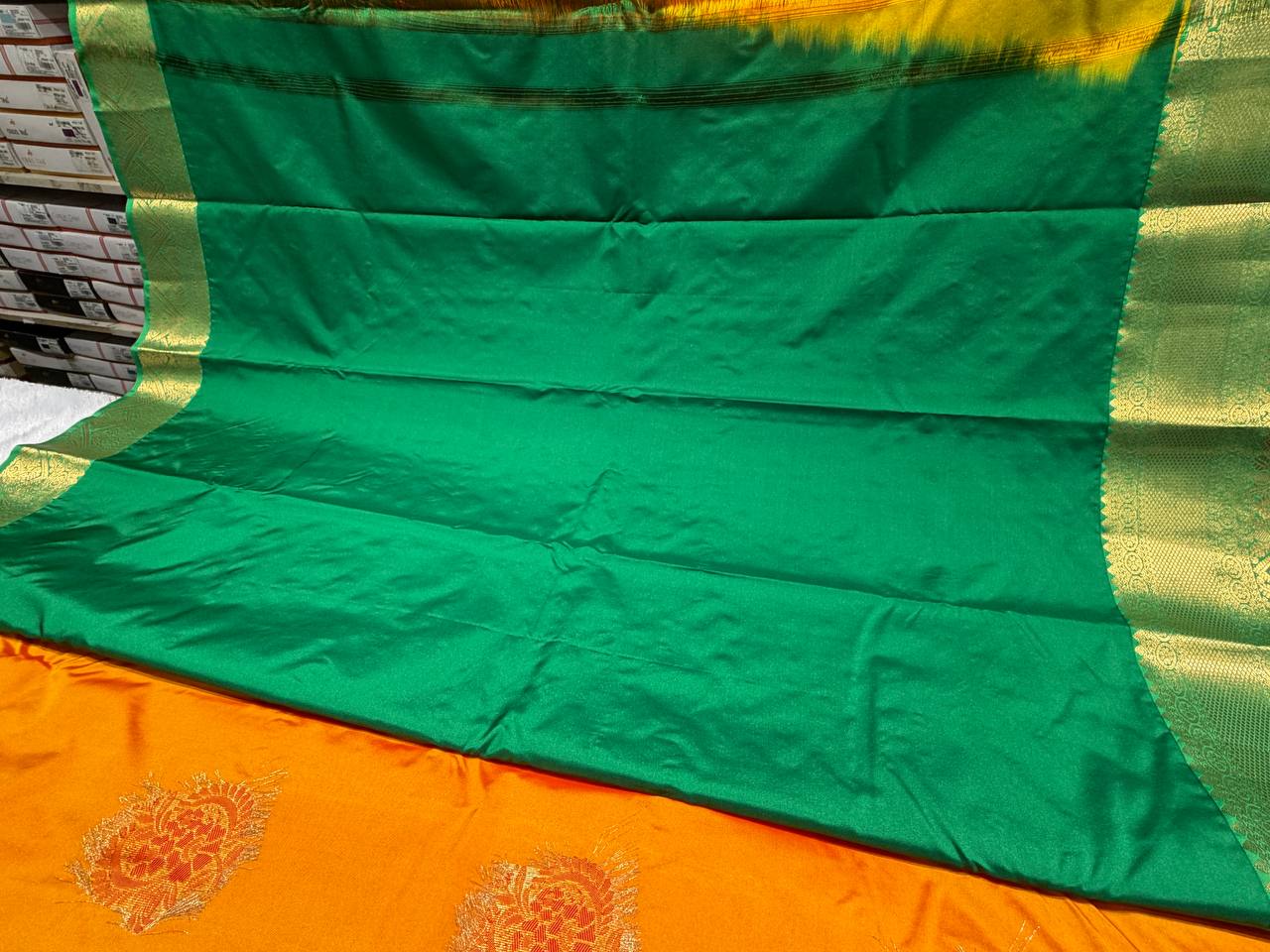 Mustard Yellow Silk Woven Kanjivaram Saree| AS-0010