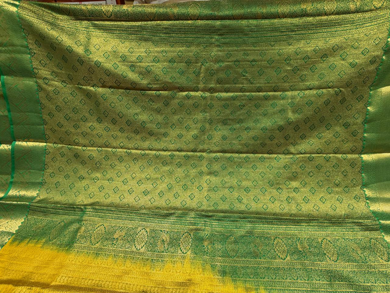 Mustard Yellow Silk Woven Kanjivaram Saree| AS-0010