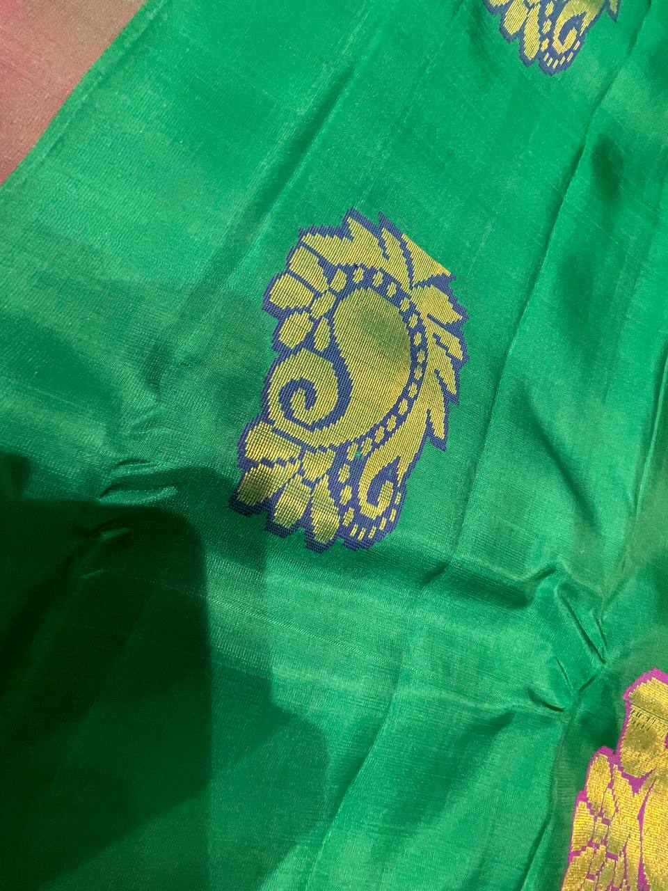 Green Silk Woven Kanjivaram Saree|AS-0050