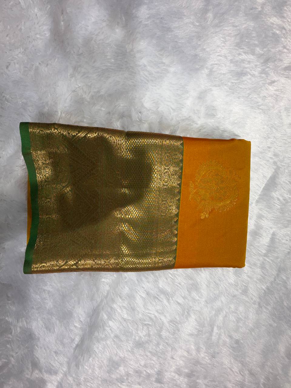 Mustard Yellow Silk Woven Kanjivaram Saree| AS-0010