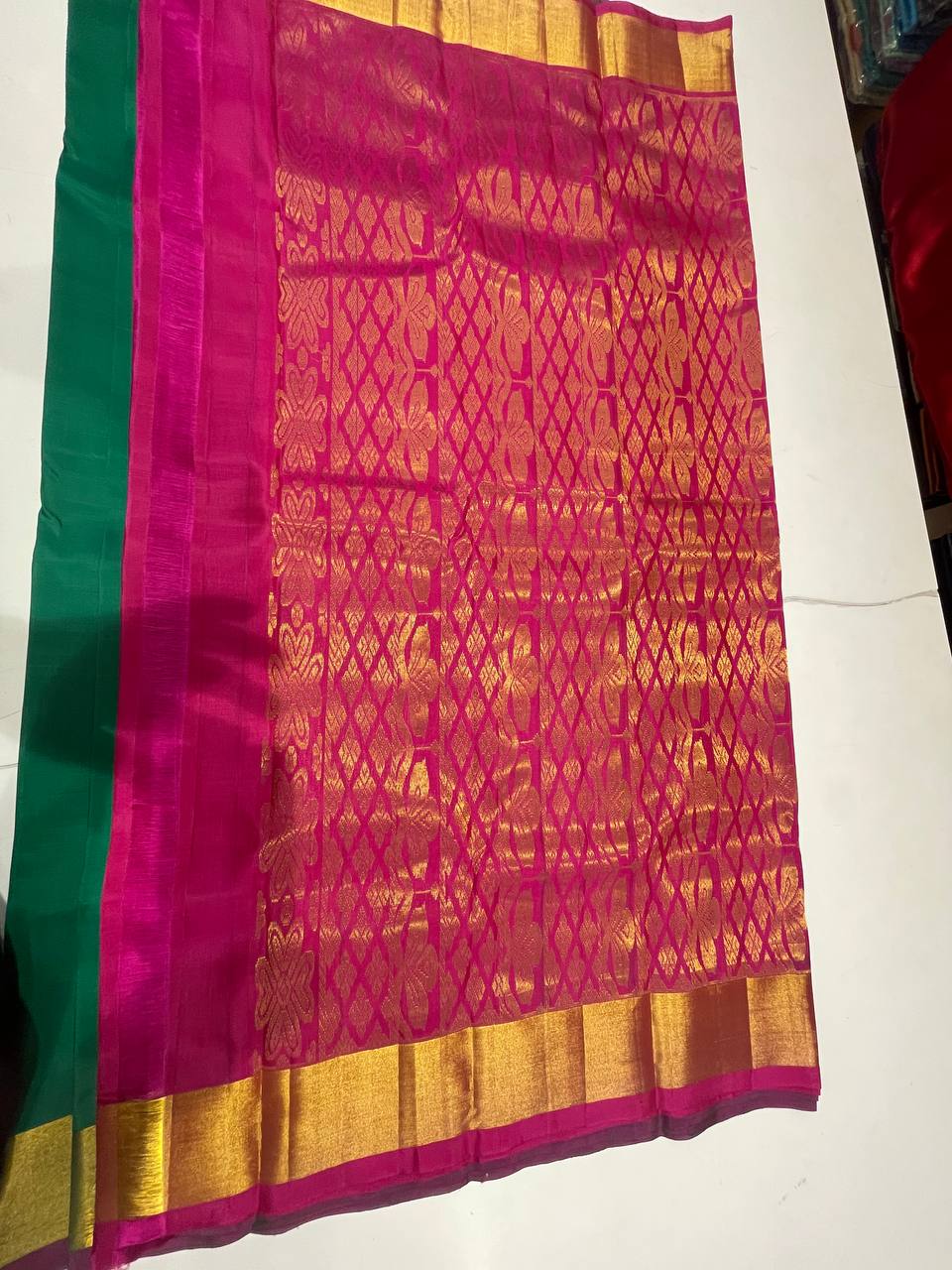 Green Silk Woven Kanjivaram Saree|AS-0050