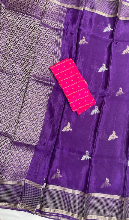 Royal Purple Crepe Silk Saree with Rich Zari Pallu |DS18