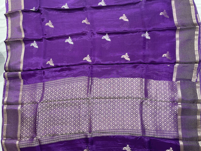 Royal Purple Crepe Silk Saree with Rich Zari Pallu |DS18