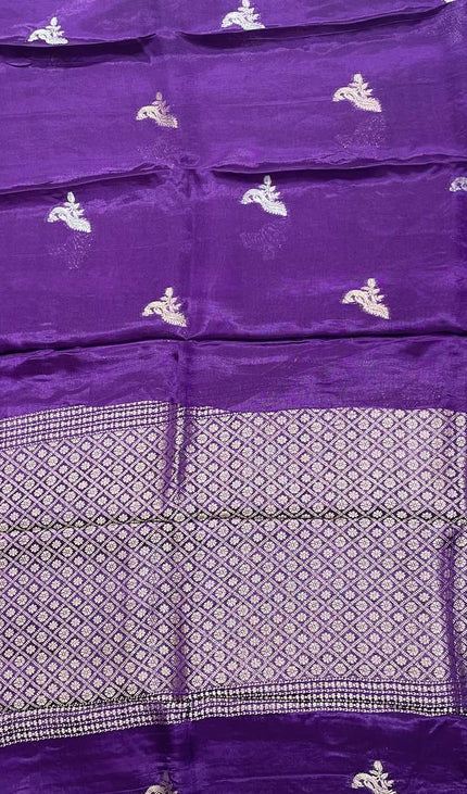 Royal Purple Crepe Silk Saree with Rich Zari Pallu |DS18