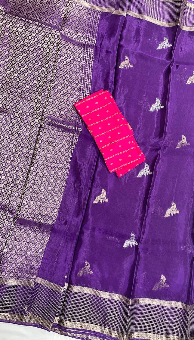 Royal Purple Crepe Silk Saree with Rich Zari Pallu |DS18