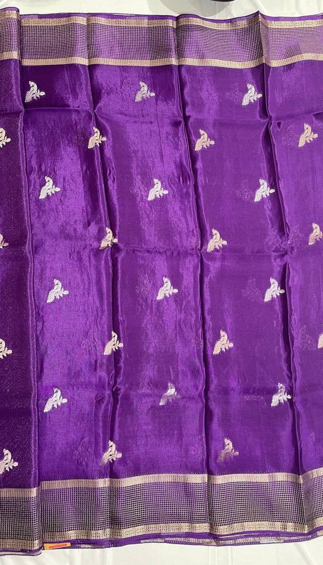 Royal Purple Crepe Silk Saree with Rich Zari Pallu |DS18