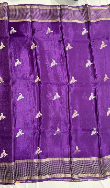 Royal Purple Crepe Silk Saree with Rich Zari Pallu |DS18
