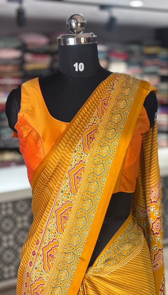 Yellow Semi Dola Silk saree|S31_1