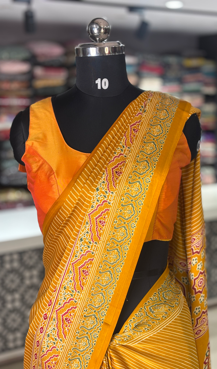 Yellow Semi Dola Silk saree|S31_1