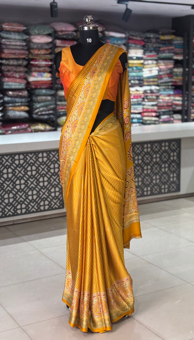 Yellow Semi Dola Silk saree|S31_1