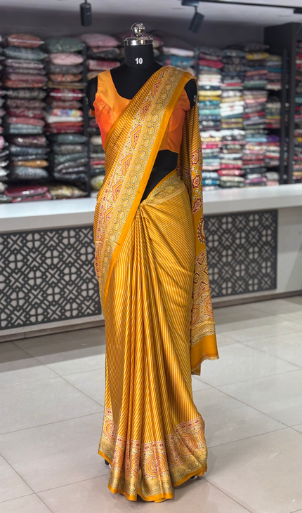 Yellow Semi Dola Silk saree|S31_1