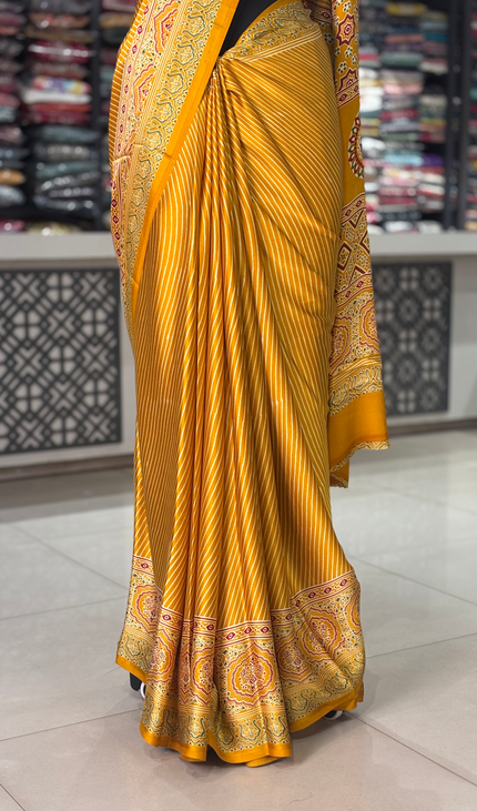 Yellow Semi Dola Silk saree|S31_1