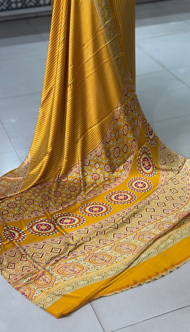 Yellow Semi Dola Silk saree|S31_1