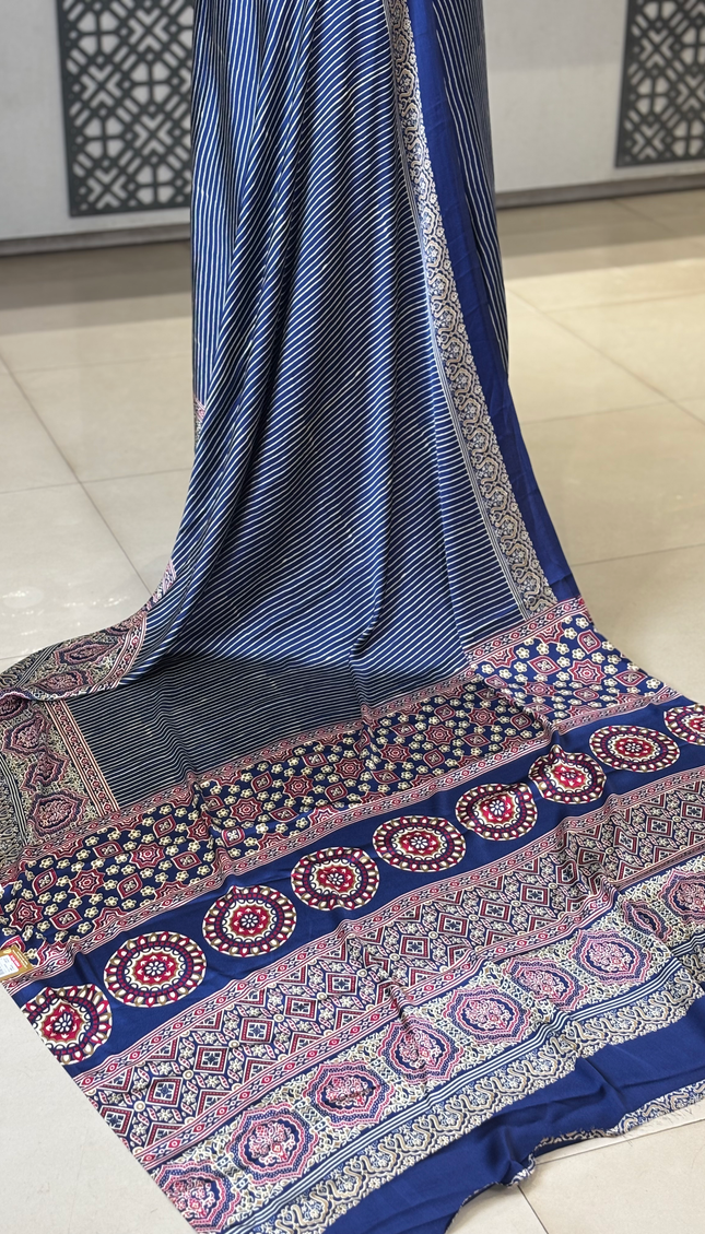 Navy Blue Semi Dola Silk saree|S31_2