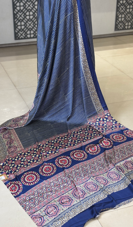 Navy Blue Semi Dola Silk saree|S31_2