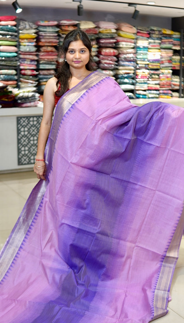 Lavender & Purple Cotton Silk Paithani Saree| CS12_2