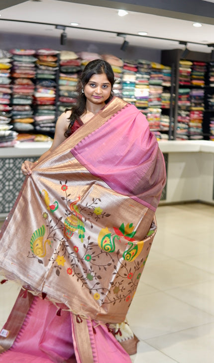 Pink Cotton Silk Paithani Saree| CS12-3