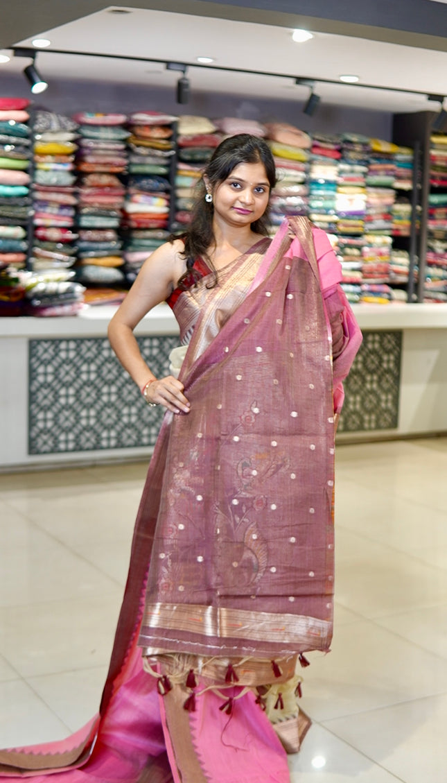 Pink Cotton Silk Paithani Saree| CS12-3