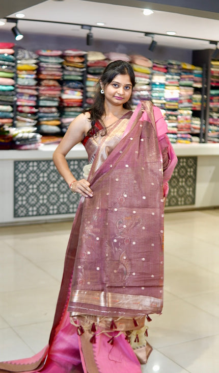 Pink Cotton Silk Paithani Saree| CS12-3