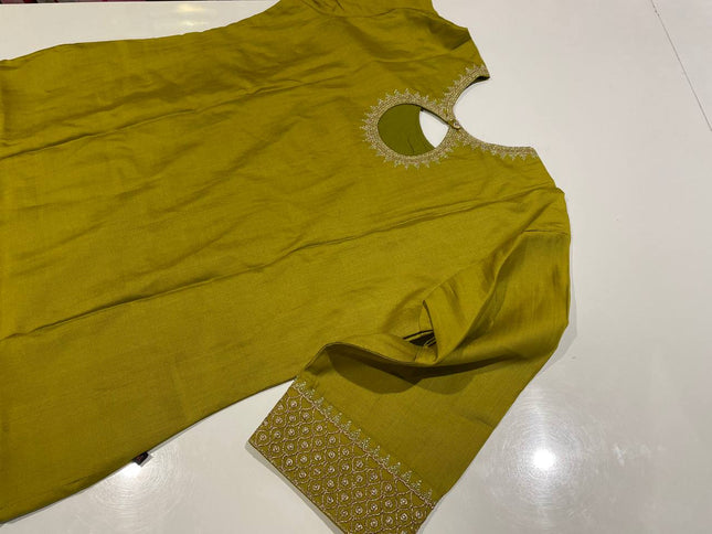 Green Vatican Fabric Kurta Set For Women|K22_3